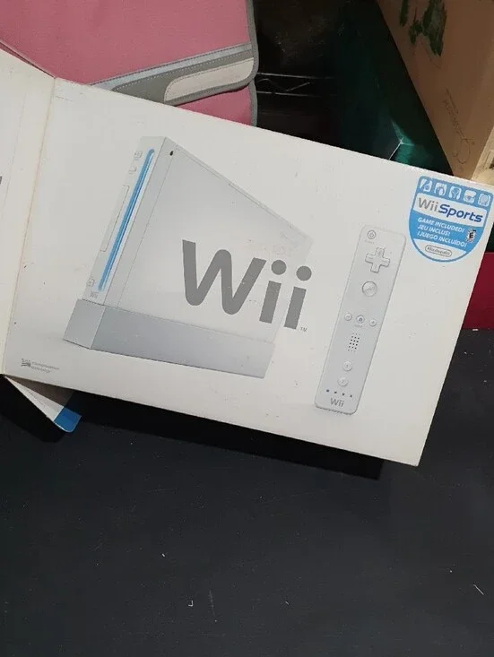 White Nintendo Wii Console with AV Cables