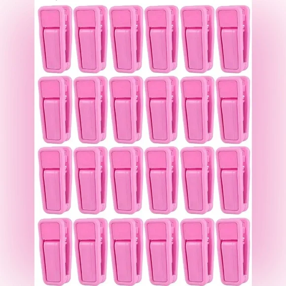 24 Pink Plastic Hanger Clips for Velvet Slim-Line Hangers