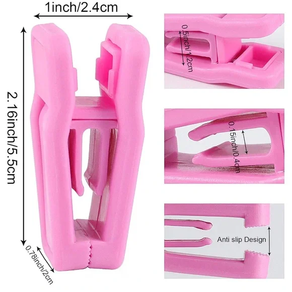 24 Pink Plastic Hanger Clips for Velvet Slim-Line Hangers
