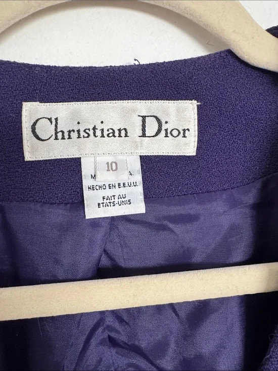 Dior Deep Purple Women's Single-Button Tailored Jacket Size 10