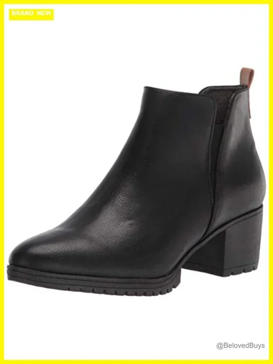 Sustainable Faux Leather Ankle Bootie with Block Heel