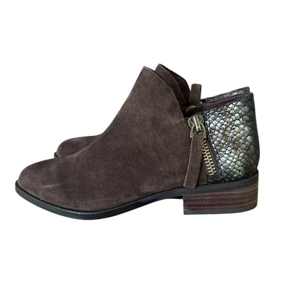 Very Volatile Los Angeles Suede Leather Upper Ankle Boots Double Sided Zipper