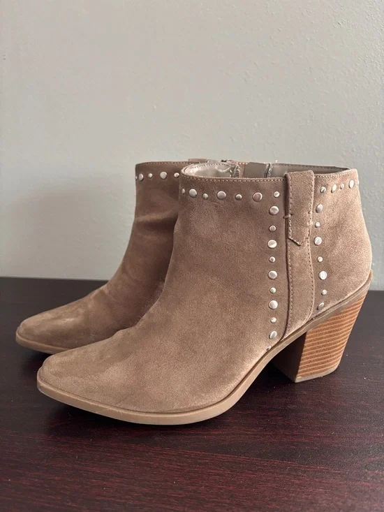 a.n.a Taupe Studded Ankle Booties