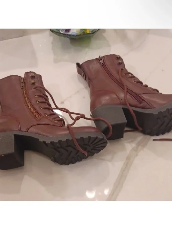 SUN + STONE SLOANIE LACE UP COMBAT BOOTS WOMEN'S SZ 5