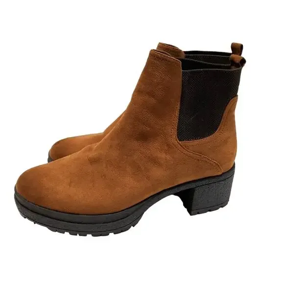 Sam Edelman Boots Womens 9.5M Lug Platform Cumberland Chunky Saddle Brown Circus