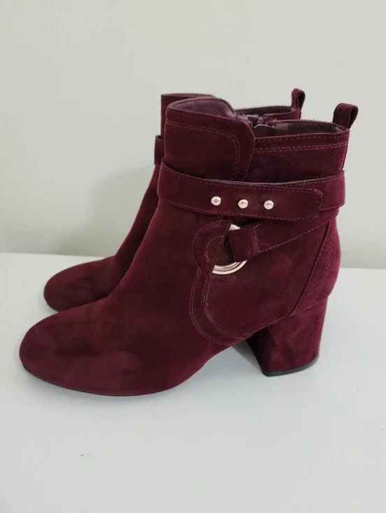 Kelly & Katie Burgundy Ankle Boots