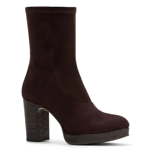 Donald Pliner Brown Zari Crepe Heeled Bootie Size 10M