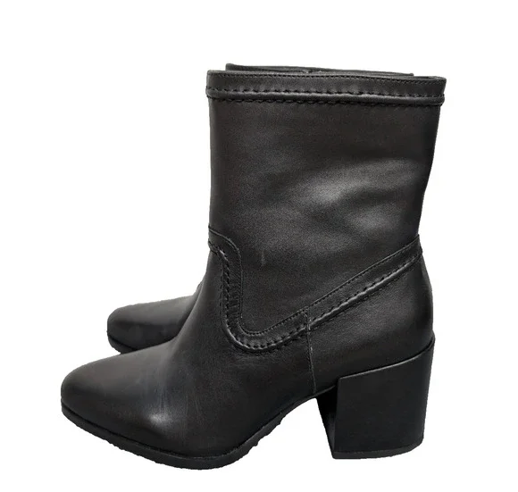 Vince Camuto Leather Bootie Heels Womens 7.5 Capsule Wardrobe Black VC Pailey