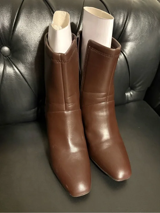 Franco Sarto Brown Leather Ankle Booties