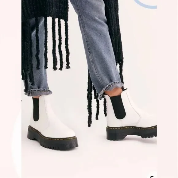 Dr. Martens 2976 Quad white Chelsea boots size 7