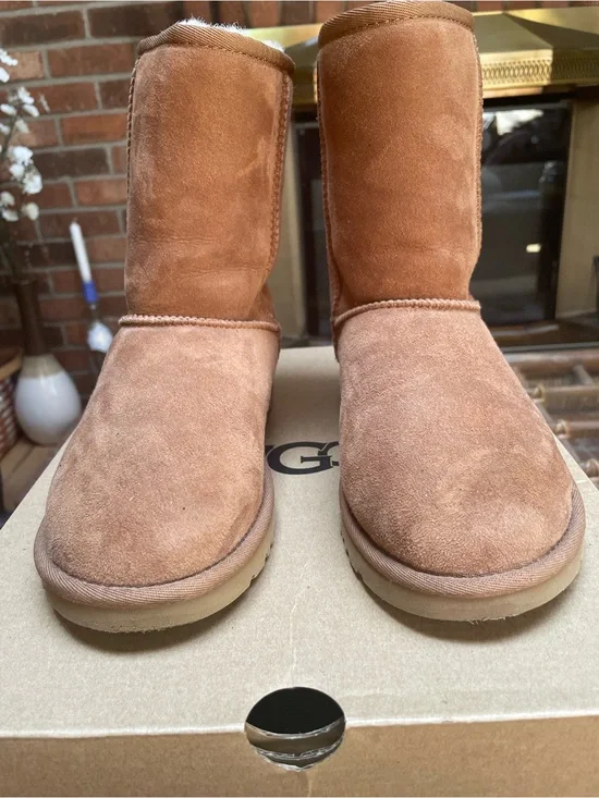 UGG Women's Short Suede Boots in Chestnut