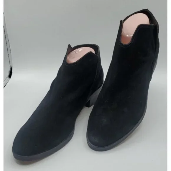 Dolce Vita Boots Trist Black Suede Ankle Slip On Booties Size 10