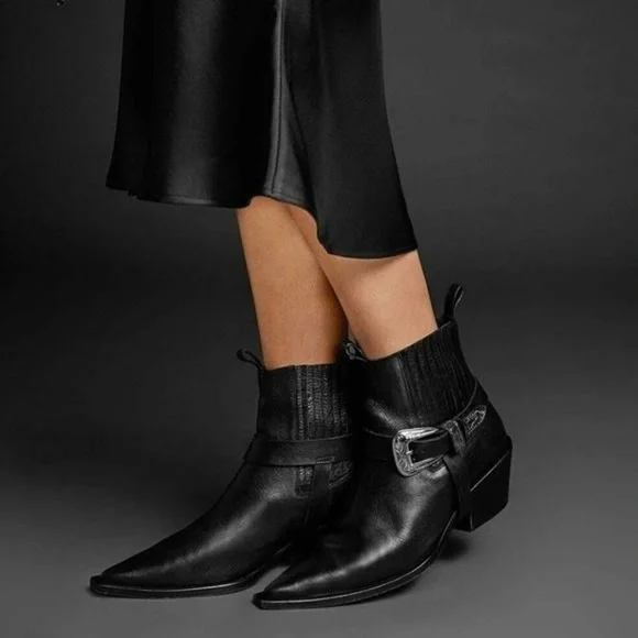 Anine Bing Black Leather Ankle Boots (turkey SZ 38)