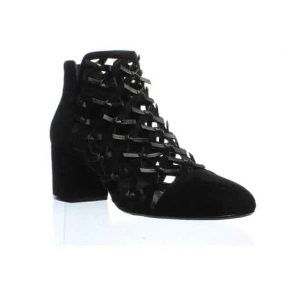 Cecelia New York Nessa Leather Knotted Bows Ankle Boots Black Sz. 6