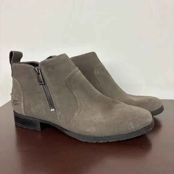 UGG Aureo II Gray Suede Ankle Boots Women's 8.5