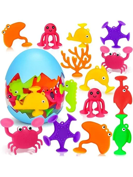 Suction Cup Ocean Animal Bath Toys for Toddlers, Mold-Free Fun for Ages 3-5