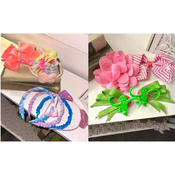 Bundle of girls headbands & clips