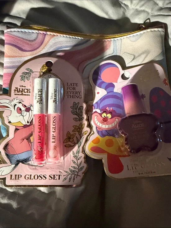 Disney Alice in Wonderland Lip Gloss  Set - Pink Purple