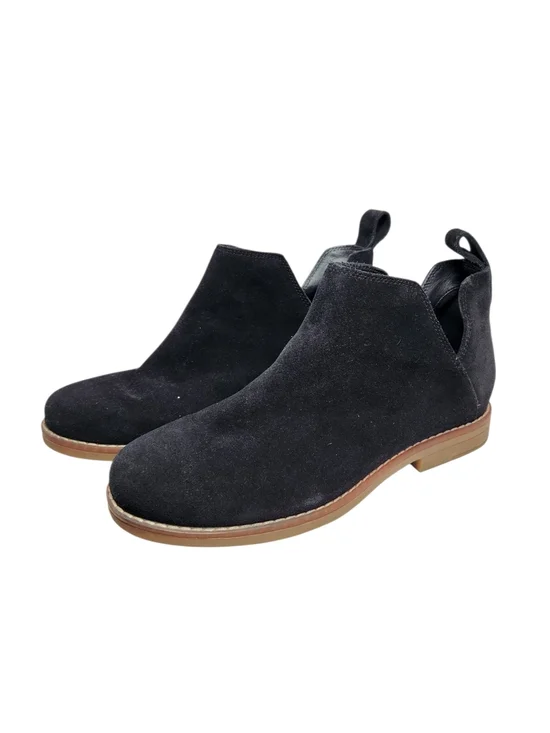 Hush Puppies Women's Black Suede Ankle Booties Slip On Boho Comfort Shoes Sz 8