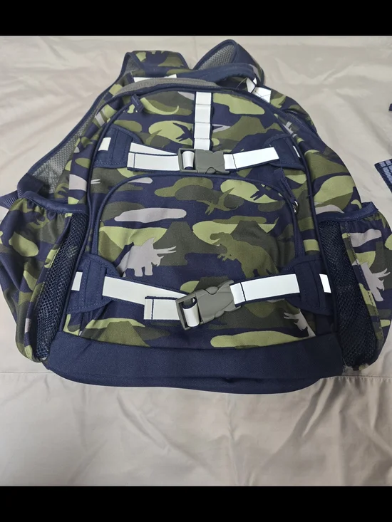 Pottery Barn Kids Camouflage Dino Print Backpack - Navy & Green