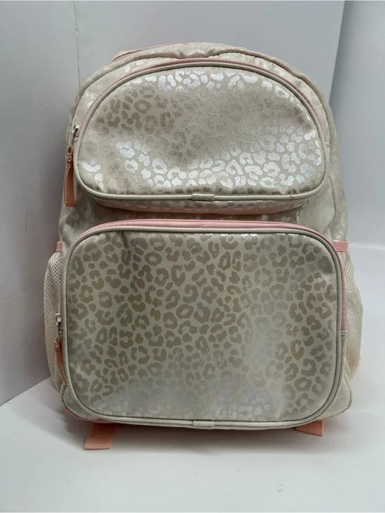 Cat And Jack  Leopard Print Backpack in Cream & Pink