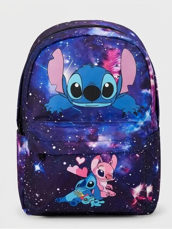 Disney Stitch & Angel Galaxy Backpack – Large School Book Bag – Brand New