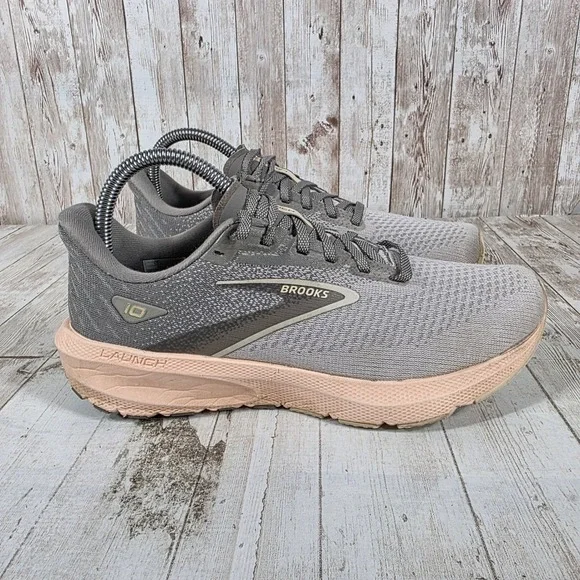 Brooks Launch 10 Womens Running Shoes Grey Peach 1203981B170 Size 7.5 B Medium