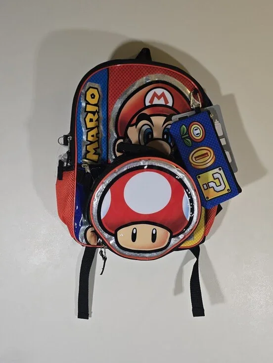 Super Mario 5 Piece Backpack Set