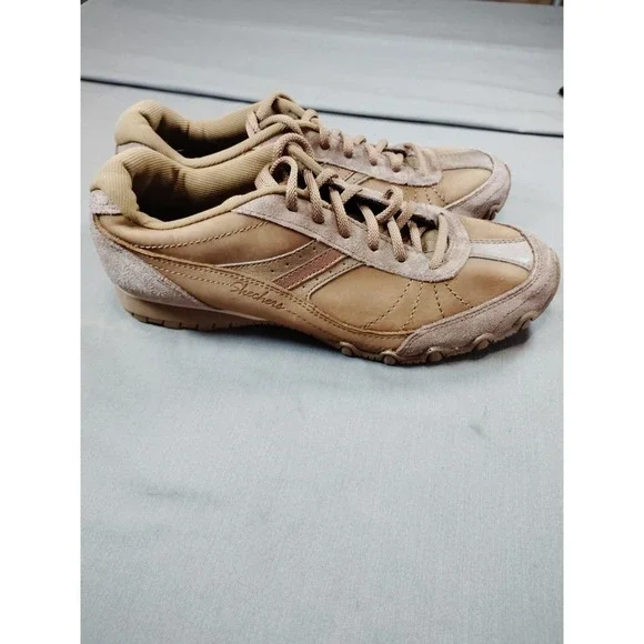 Skechers‎ Relax Fit Brown Leather Suede Cooled Memory Foam Shoes Women 8.5 Comfy