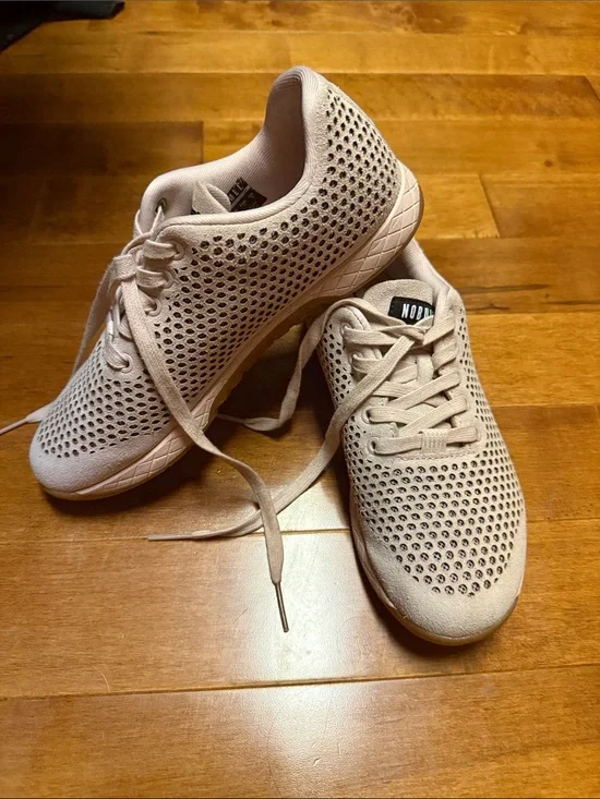 NOBULL Pale Pink Perforated Leather Sneakers