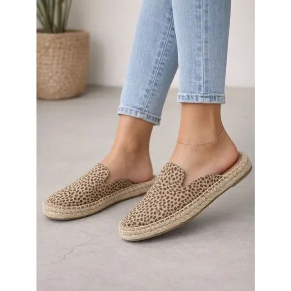 Universal Thread Leopard Print Espadrille Mule in Tan and Black