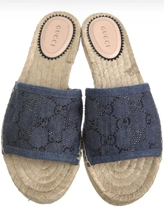 Gucci Double G Espadrille Slides