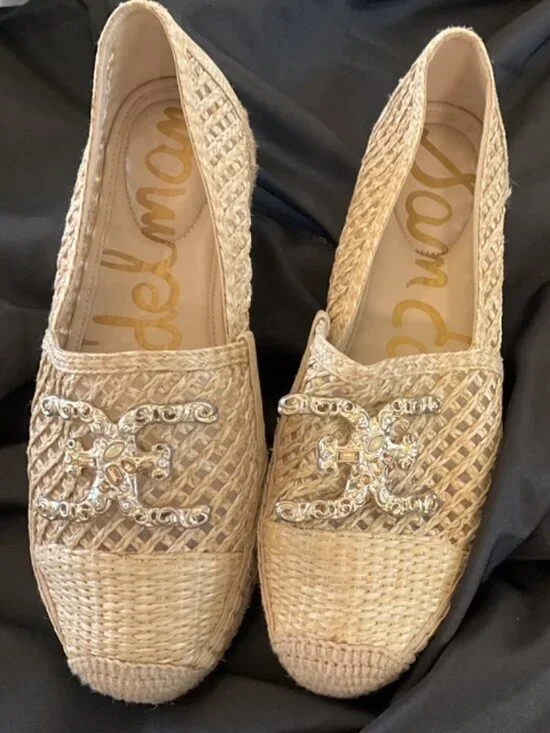 Sam Edelman KHIARA ESPADRILLE LOAFER Shoes MCM Women’s 8.5 Coastal Raffia Flats