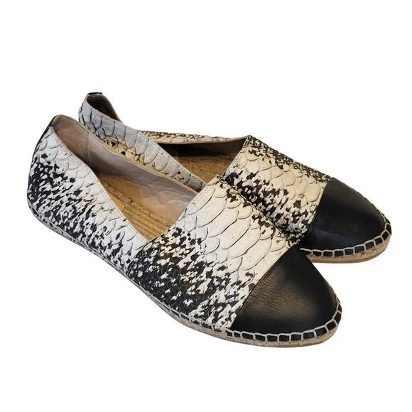Loeffler Randall Black and White Espadrille Flats 7.5
