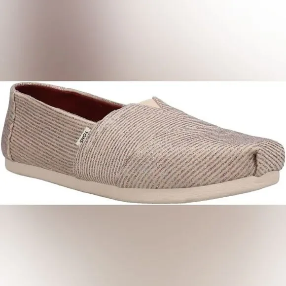 TOMS Women's Striped Metallic Slip-On Shoes - Cream