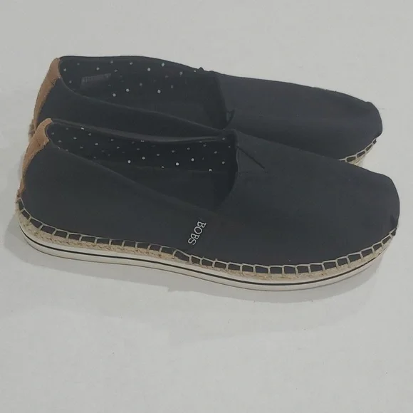 Skechers BOBS breeze memory foam platform espadrilles black size 8.5