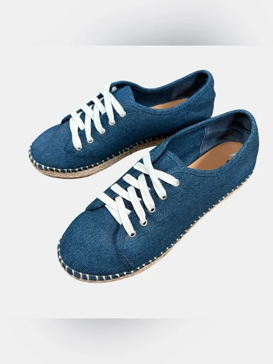 Unisa Denim Espadrille Sneakers Lace Up Casual Shoes Women’s 7M