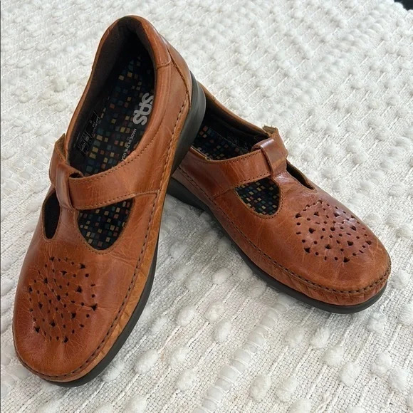 SAS Brown Leather Willow Loafers with Cushioned Comfort