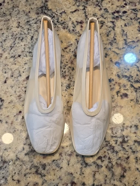 Lulu's Cream Square-Toe Ballet Flats