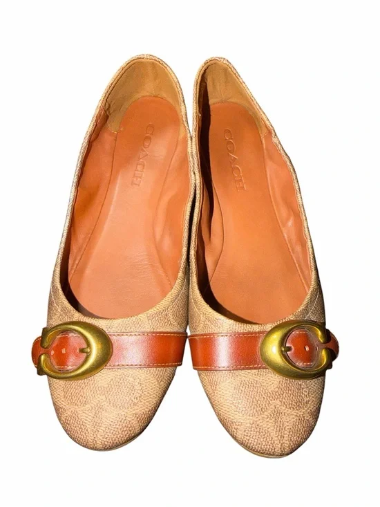 COACH Stanton Signaturw Buckle Ballet Flats size 9