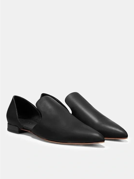 Vince Damris Black Siviglia Calf Flats Size 10