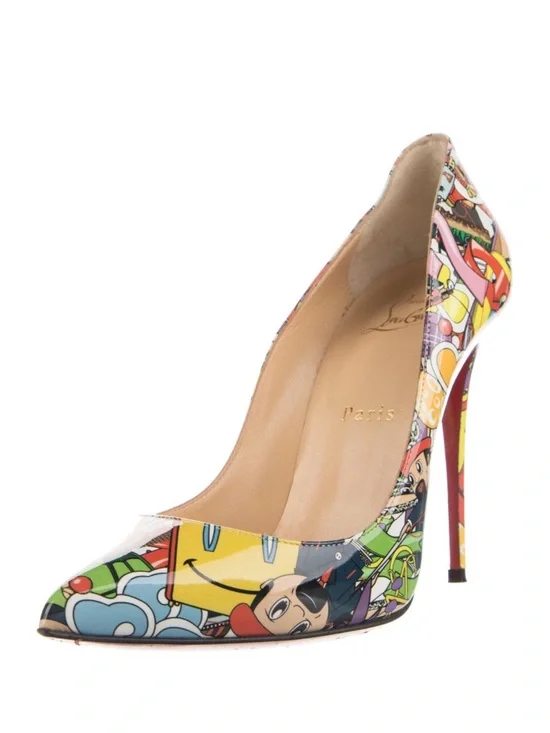Christian Louboutin Multicolor Graphic Pointed-Toe Stiletto Pump