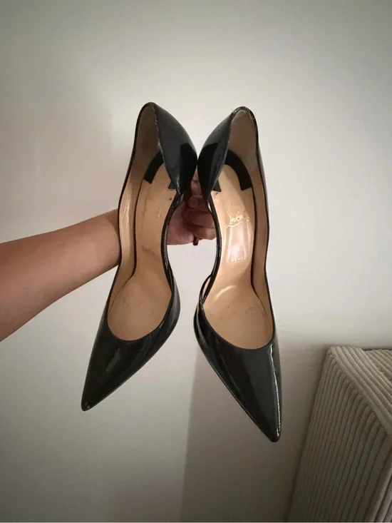 Christian Louboutin Black Patent Pointed D'Orsay Pumps