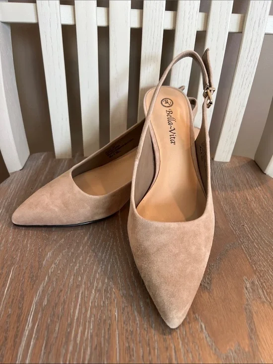 Bella Vita Suede Leather Slingback Pumps
