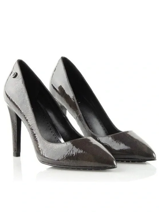 Diesel Mabel Patent Leather Pointed-Toe Stiletto Pumps Camouflage 9 NWT