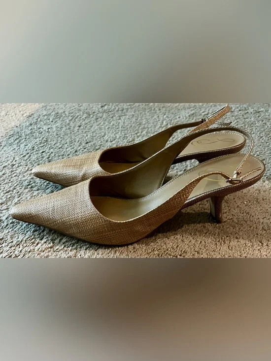 Sam Edelman Bianka Pointed Slingback Heels in Tan