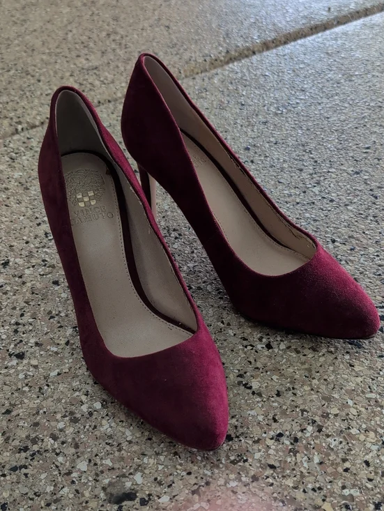 Vince Camuto Wine Suede Pointed-Toe Pumps