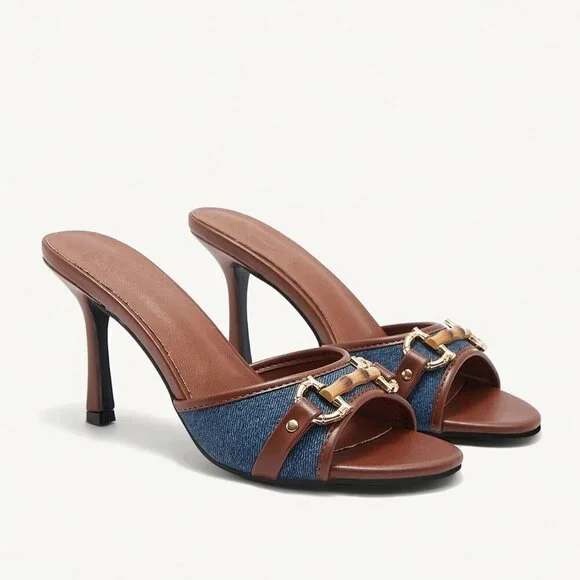 Multicolor Elegant Women's Casual Metallic High Heel Sandals