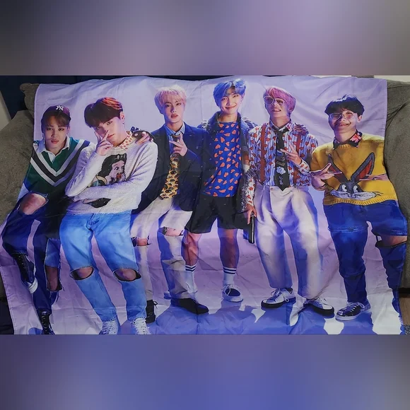 BTS Kpop Boy Band Purple Shower Curtain