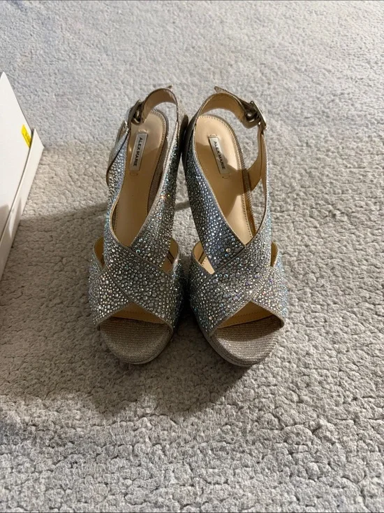 Alex Marie Sand Gold Lavonne Crystal Embellished Slingbacks Size 8M